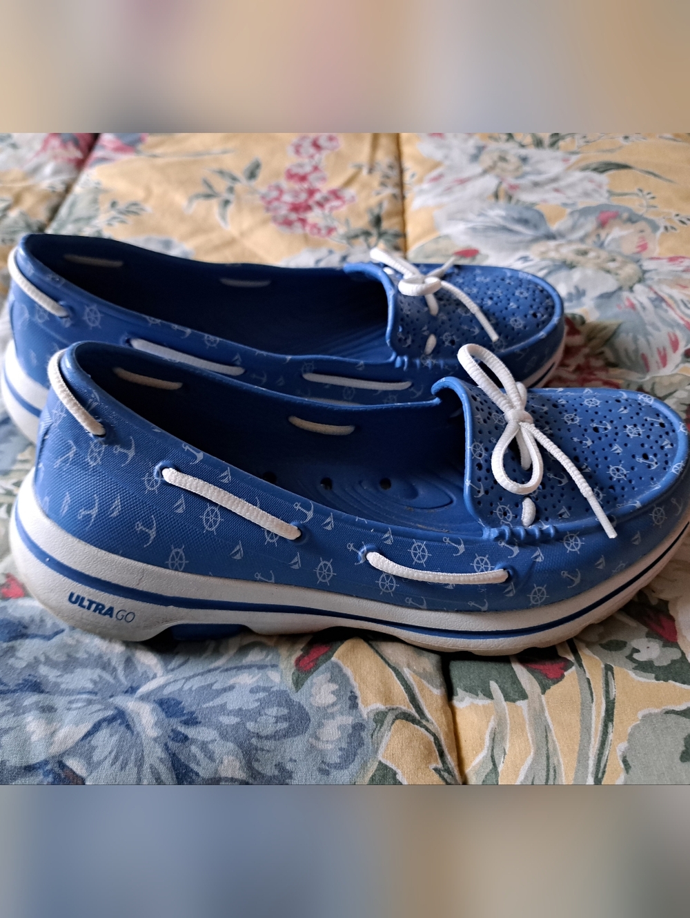 Skechers Cali Gear Ultra Go Walk Nautical Boat Shoes coastal lightweight blue 6 - Picture 3 of 8